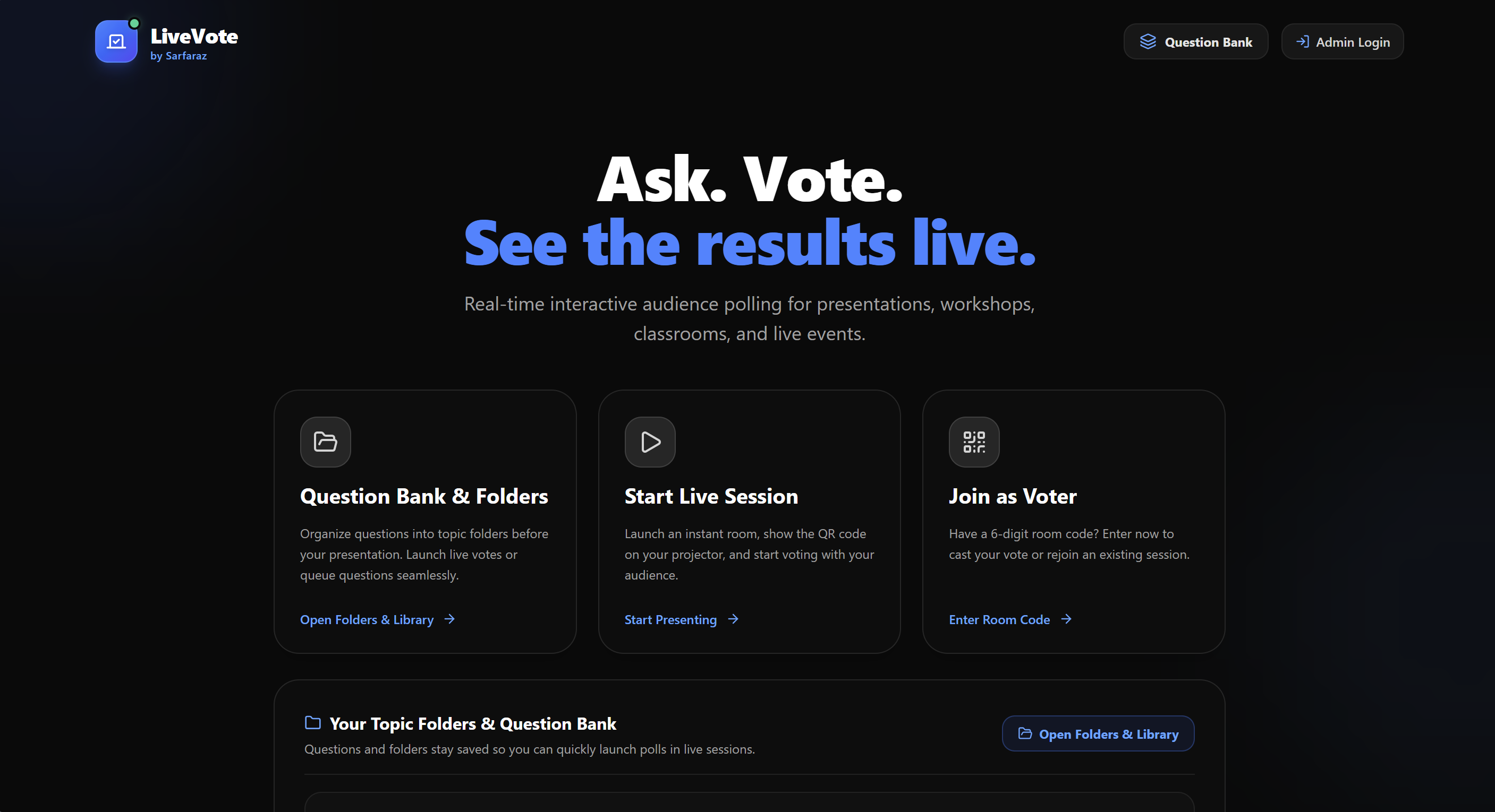 LiveVote by Sarfaraz